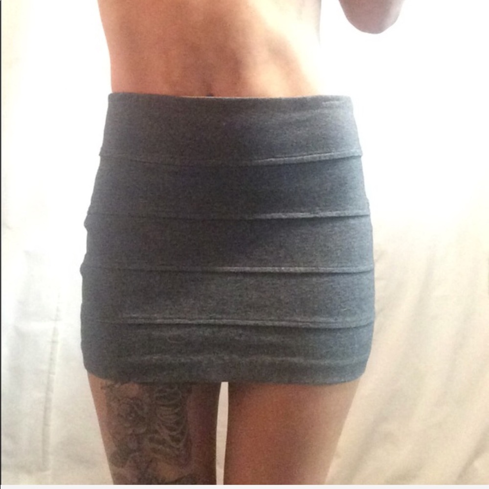Grey mini pencil skirt